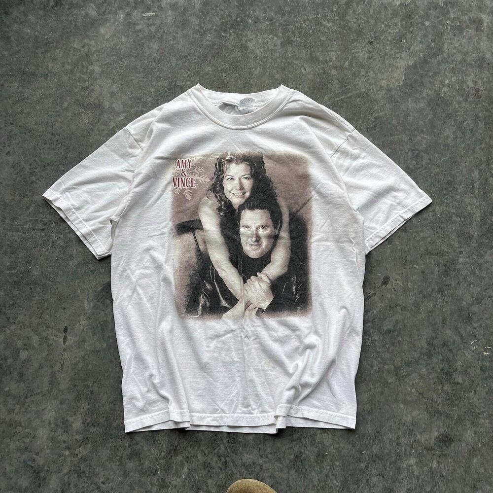 Vintage Amy & Vince Country Music Shirt - White Mens Large White